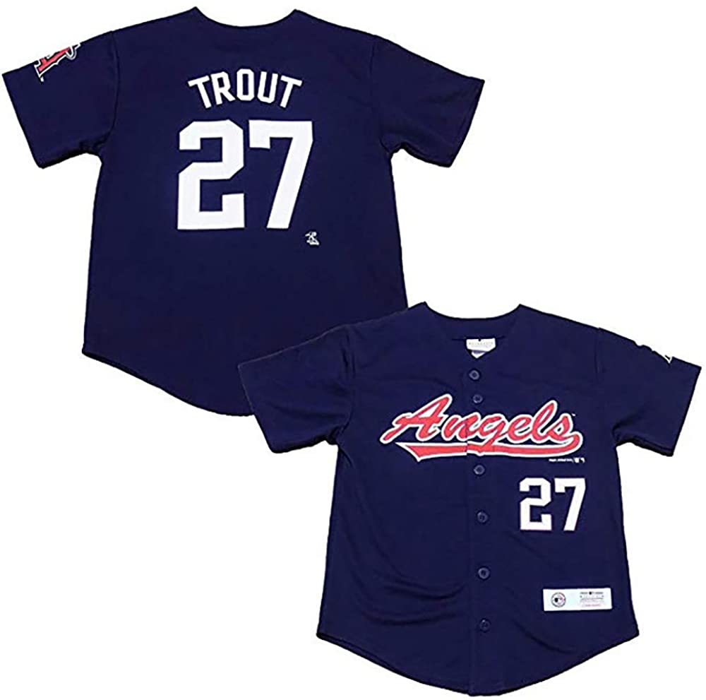 Custom Men Los Angeles Angels Navy Blue #27 Mike Trout Player Fashion MLB Jersey->los angeles angels->MLB Jersey